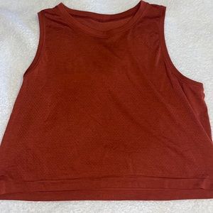 Lululemon train to be tank - copper red/orange size 12
